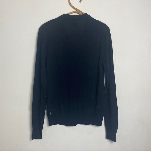 Armani Exchange wool blend button up cardigan in navy blue - Picture 6 of 9
